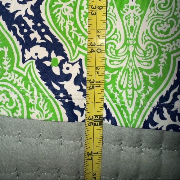 J Mclaughlin Green Blue White Modest Stretch Dress Swirls Paisley Size S. EUC - Picture 5 of 9